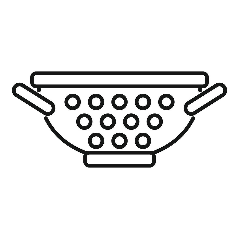 Handle colander element icon outline . Sifting accessory vector