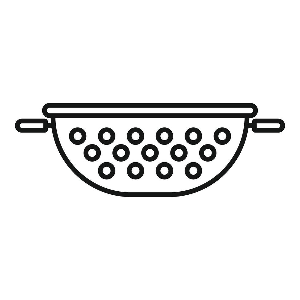 Preparation object colander icon outline . Food kit vector