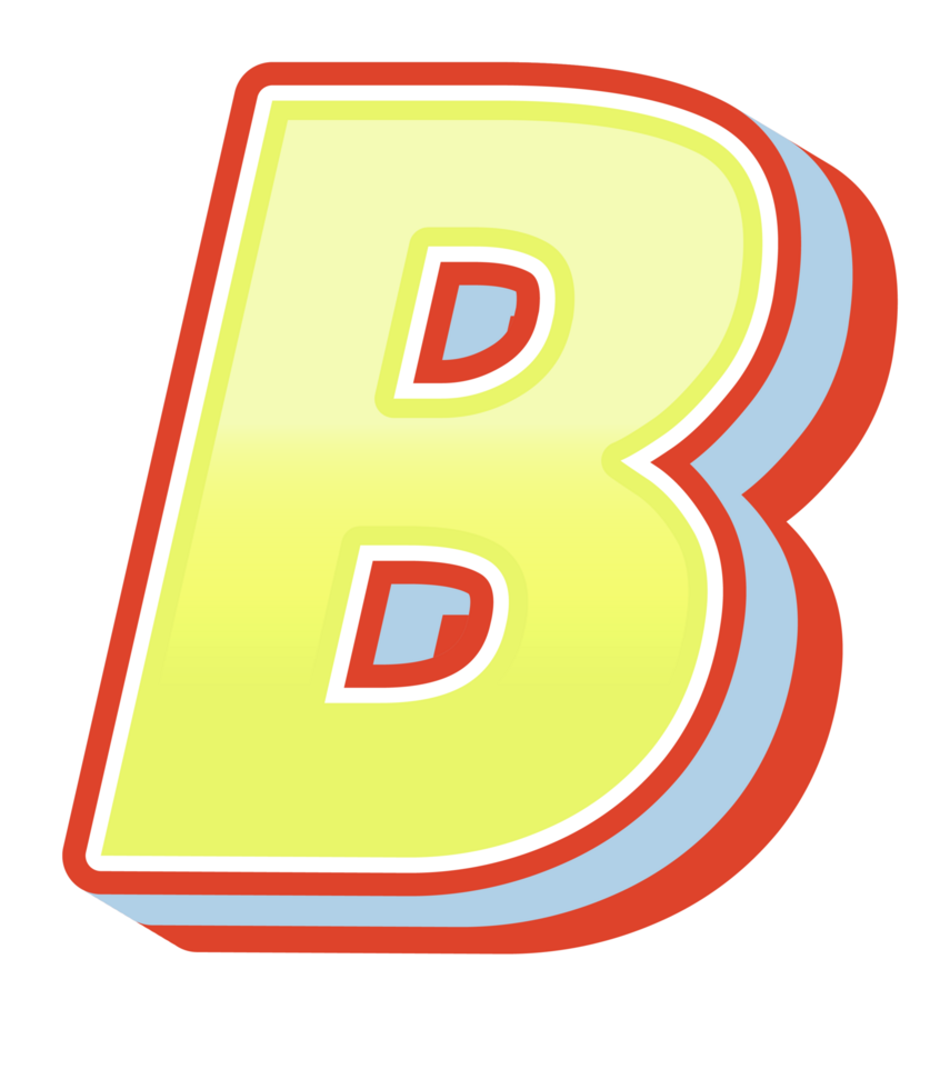 3D Cartoon Alphabet Letter and Number png