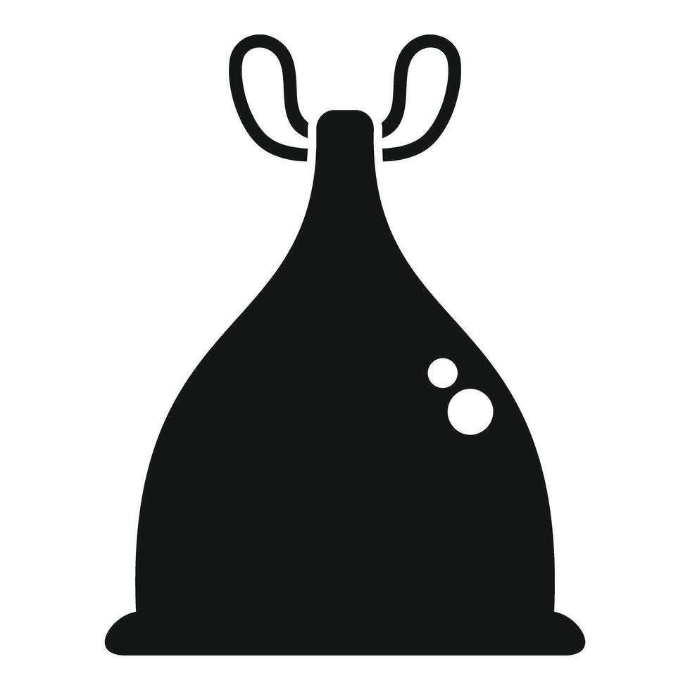 Cleaning bag trash icon simple . Ecological sack vector
