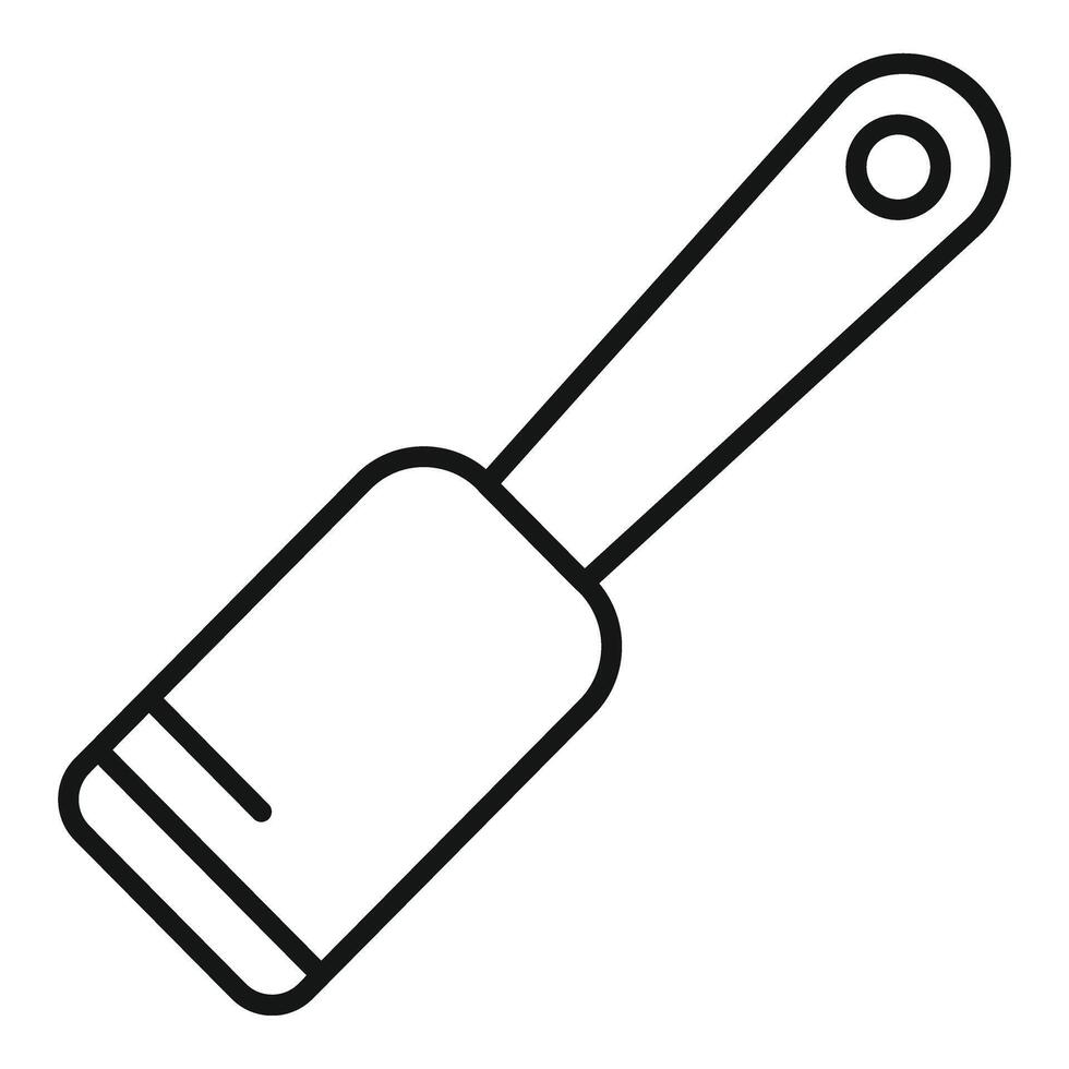 Small spatula icon outline . Slotted shape vector