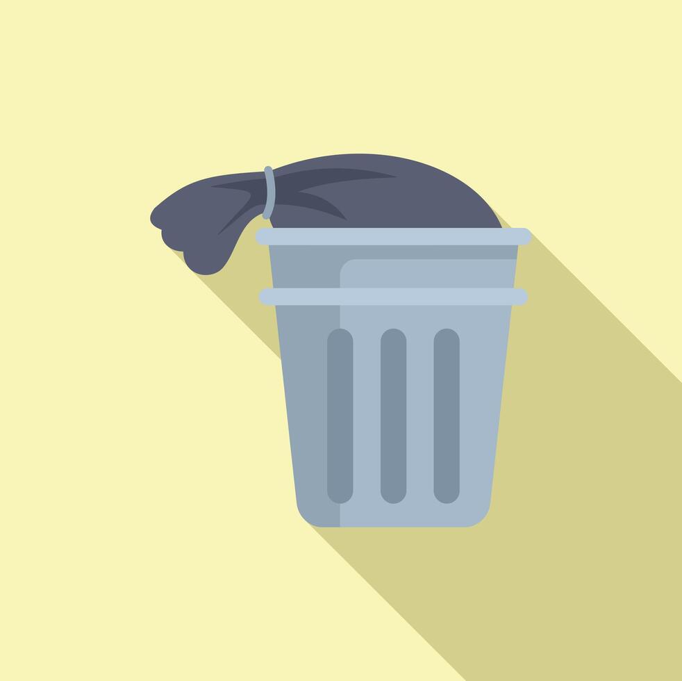 Pack recycle clean icon flat . Bag of trash vector