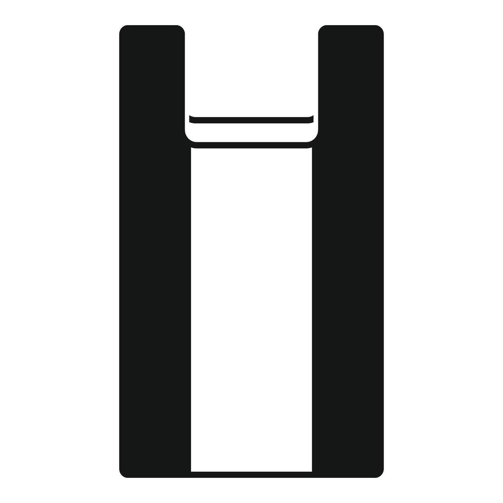 Carry handle empty trash bag icon simple . Ecological element vector
