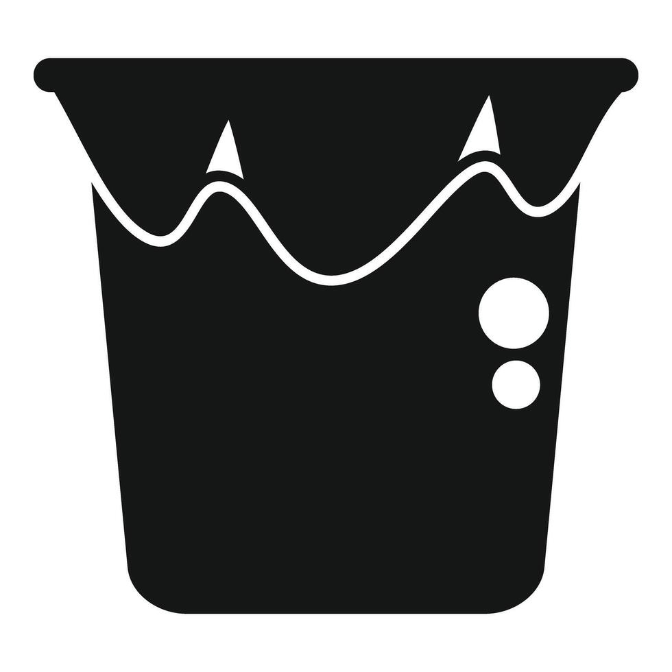 Bag trash in bucket icon simple . Eco general vector