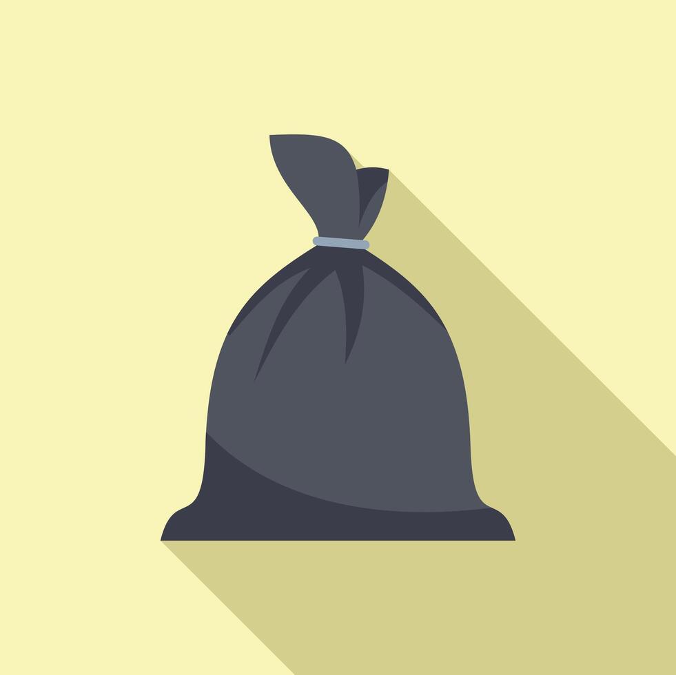 Urban bag trash icon flat . Recycle can vector