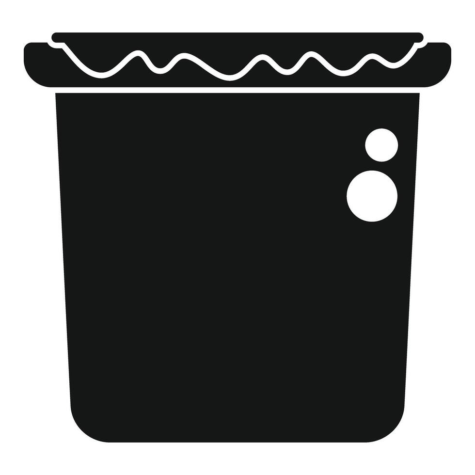 Container with bag for trash icon simple . Ecological element vector