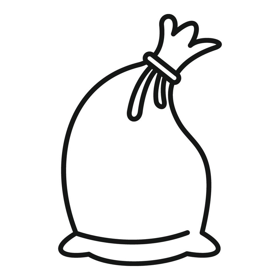 Cleaning full bag of trash icon outline . Clean urban vector