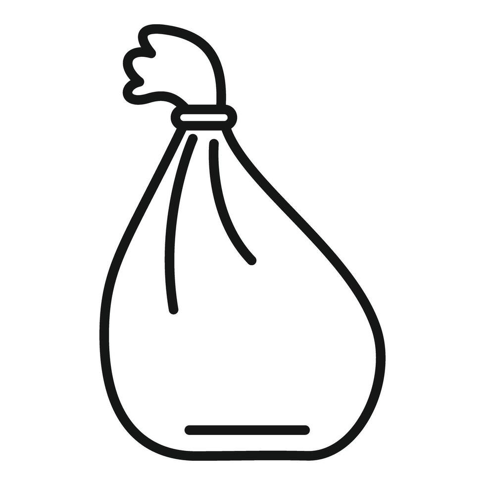 Reuse trash bag icon outline . Urban clean sack vector