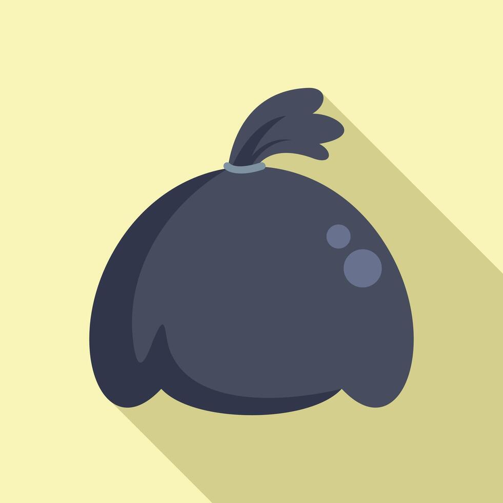 Clean big bag of trash icon flat . Ecology sack vector