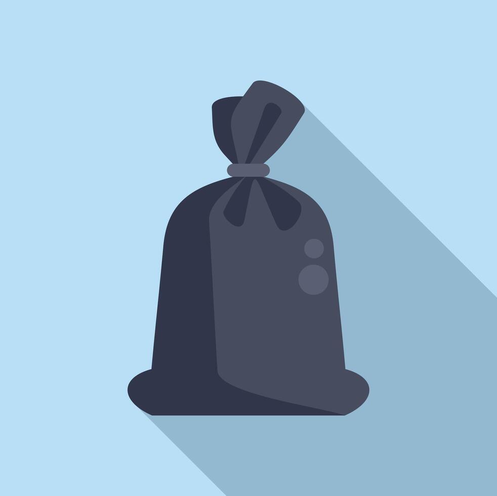 Waste litter bag icon flat . Organic carry vector