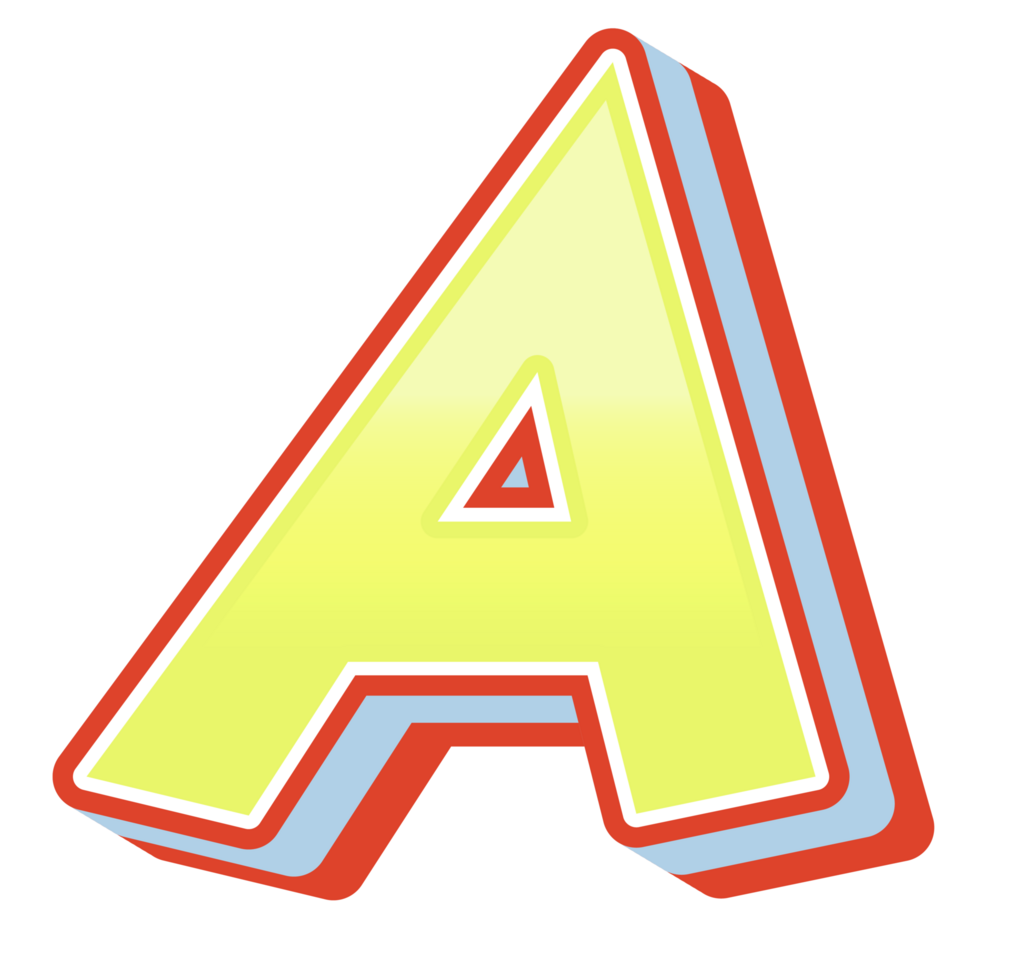 3D Cartoon Alphabet Letter and Number png