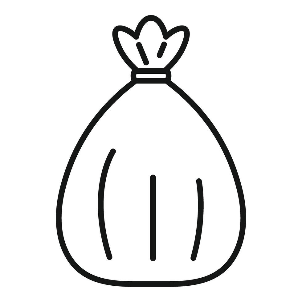 Ecological bag trash icon outline . Clean waste vector