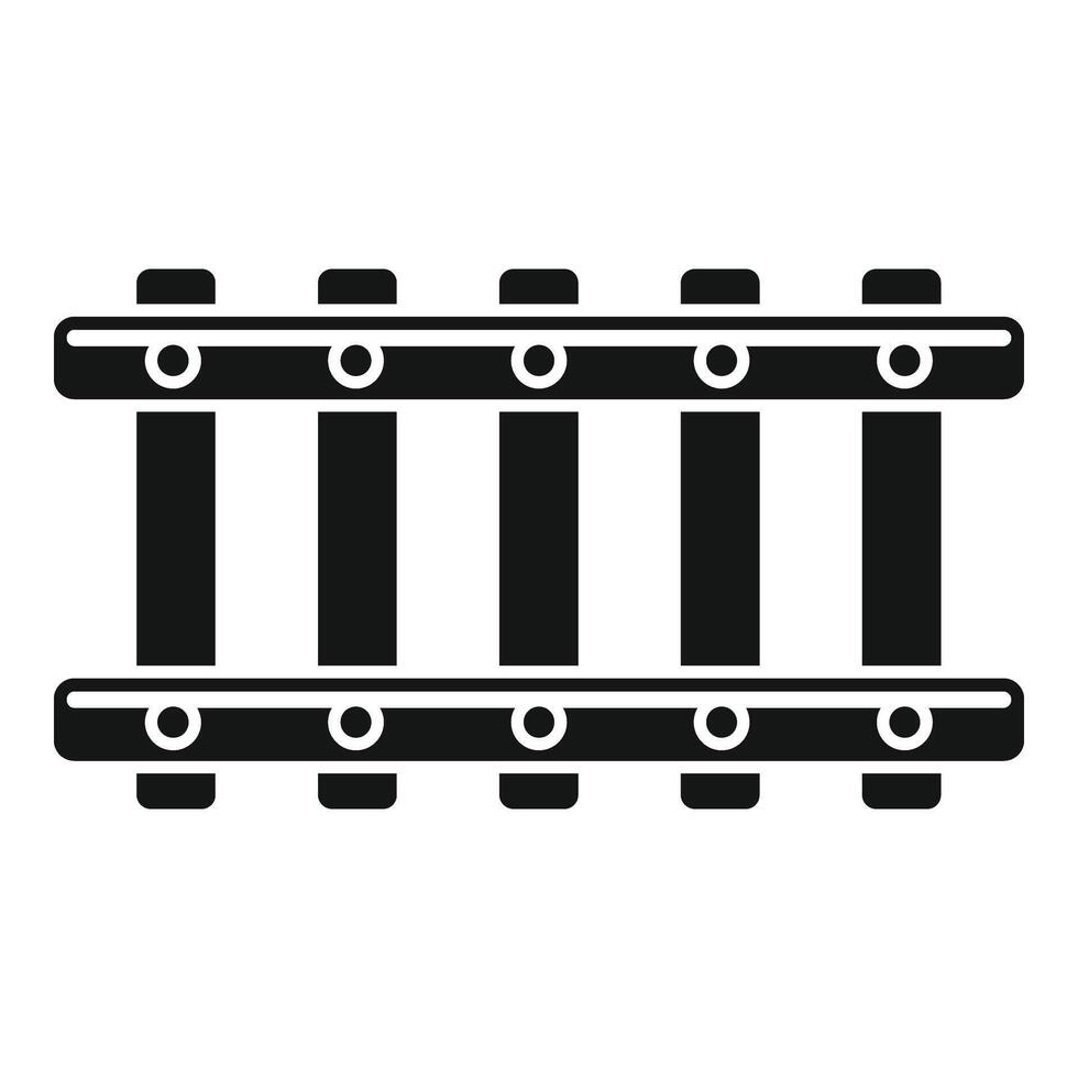 Open railway icon simple . Control track vector