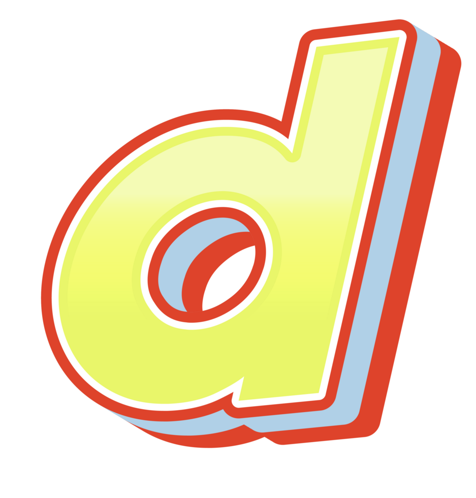 3D Cartoon Alphabet Letter and Number png