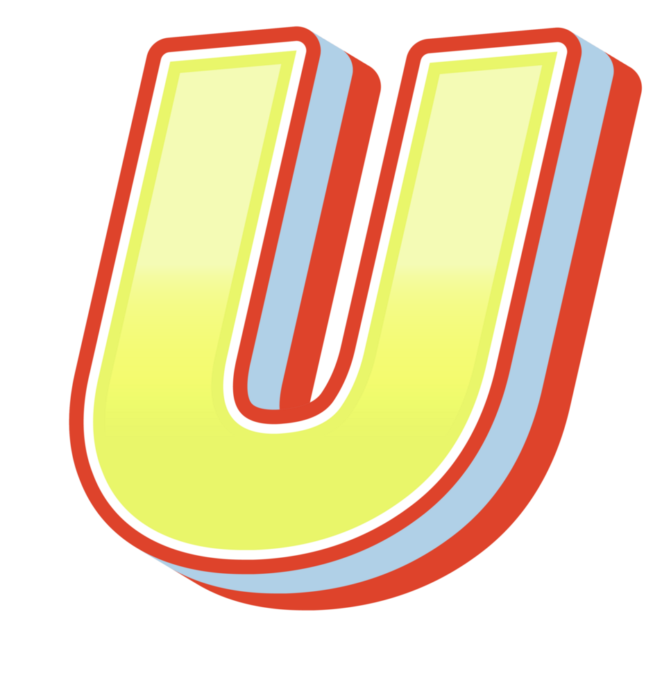 3D Cartoon Alphabet Letter and Number png