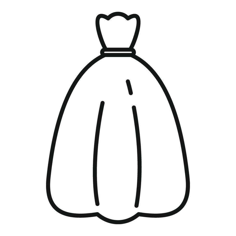 New garbage sack icon outline . Organic carry product vector