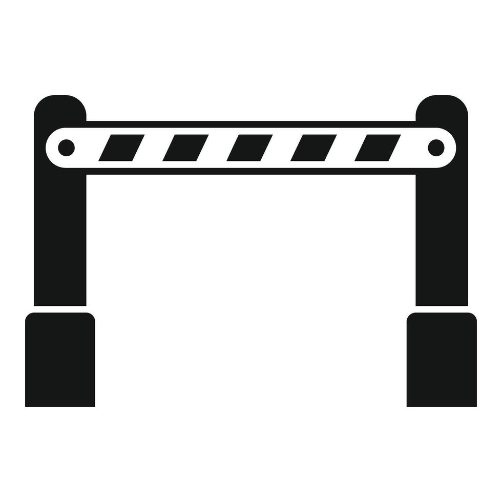 Side traffic barrier icon simple . Railway crossing vector