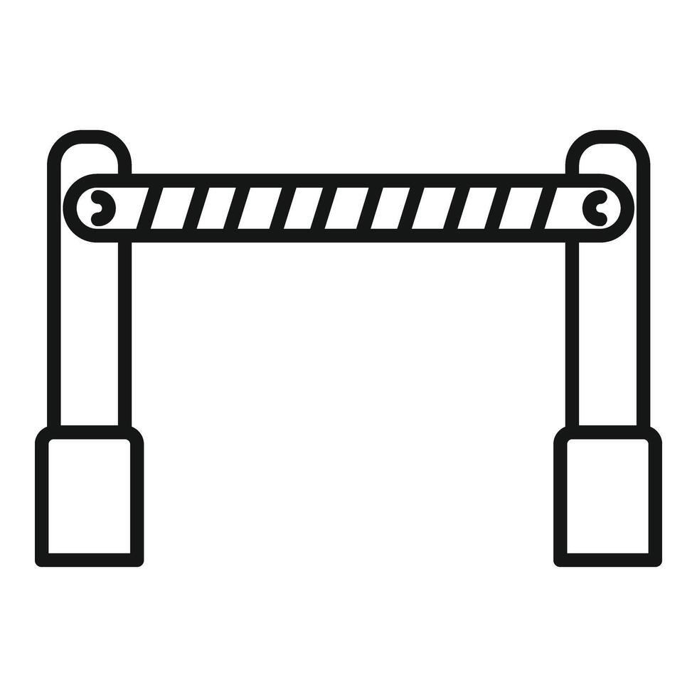 Side traffic barrier icon outline . Railway crossing vector