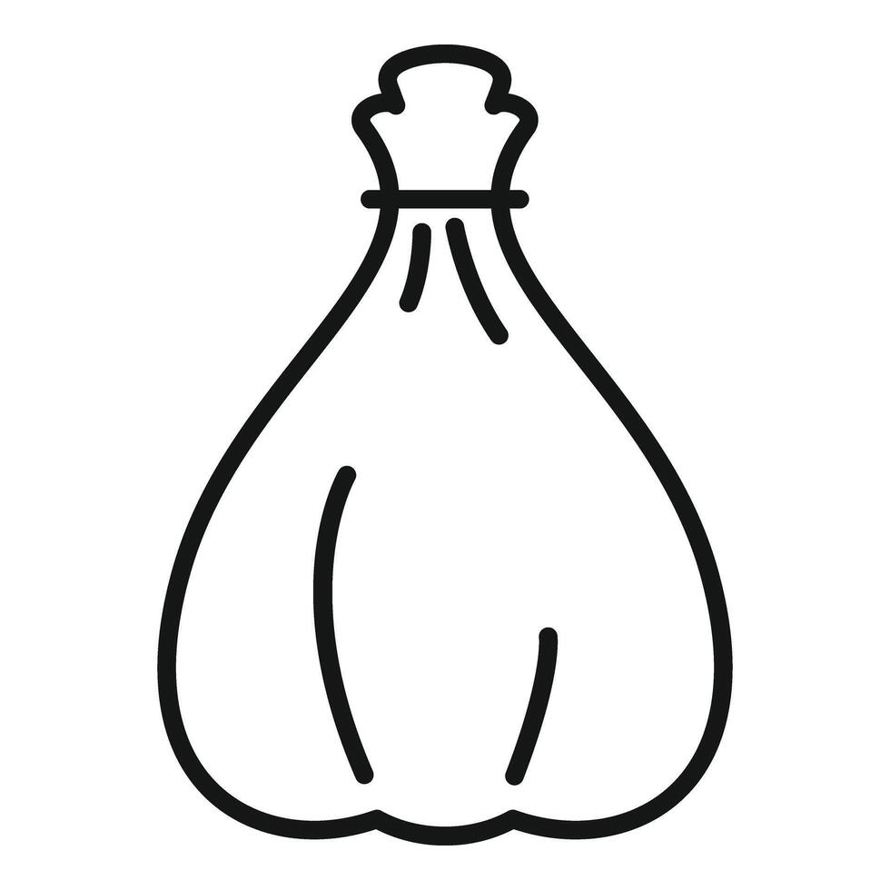 Cleaner bag of trash icon outline . Pack item vector