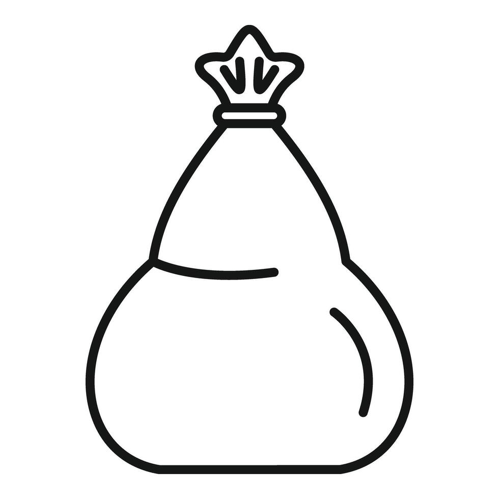 Carry trash bag icon outline . Recycle clean vector