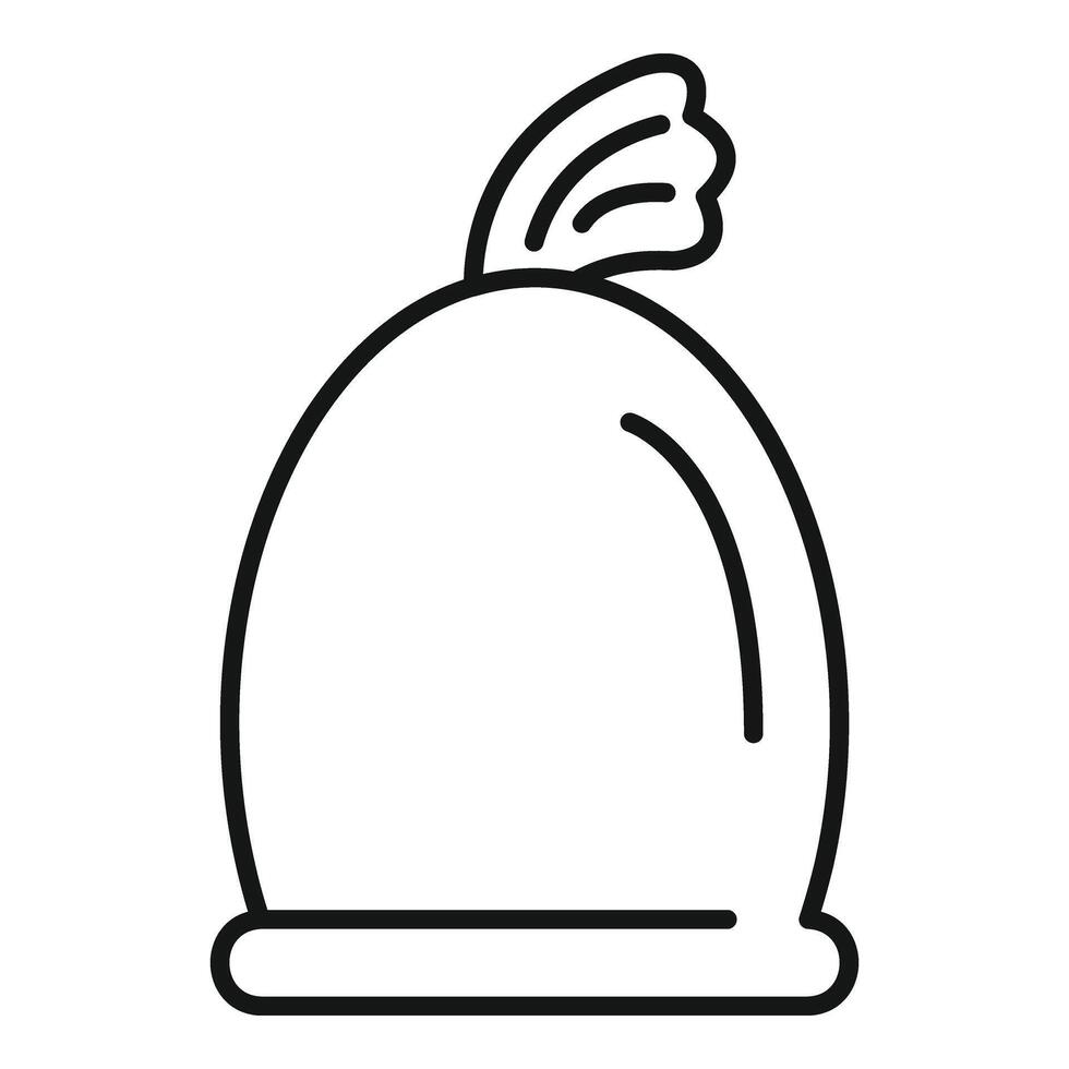 Sack carry garbage icon outline . Clean recycle vector