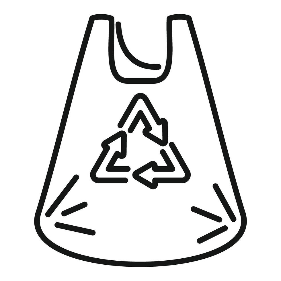 Eco recycle bag icon outline . Eco empty sack vector