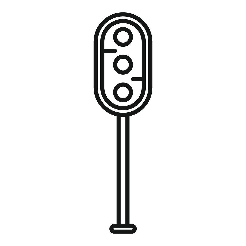 Traffic lights for railroad icon outline . Crossing railway vector