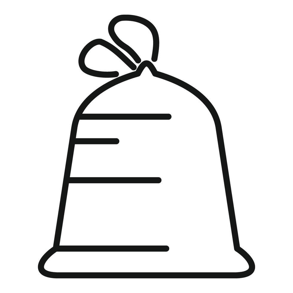 Full bag trash icon outline . Eco garbage vector
