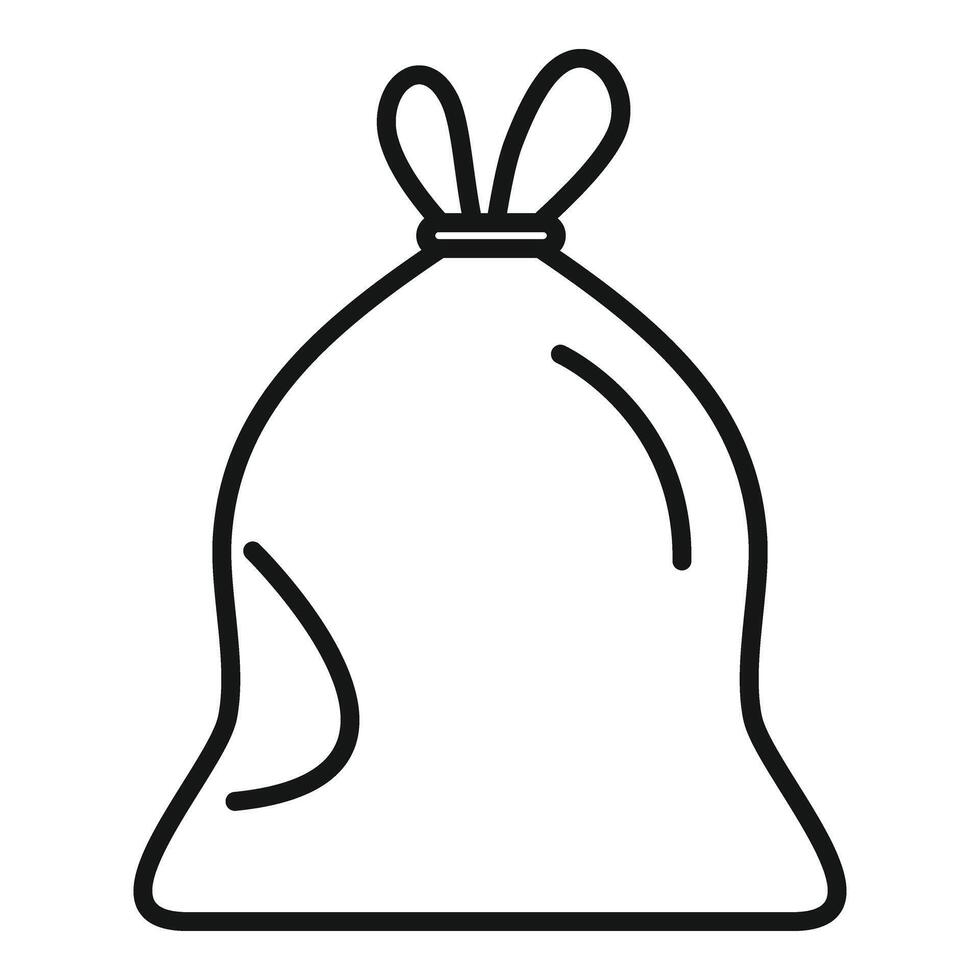 Carry handle of trash bag icon outline . Urban clean vector