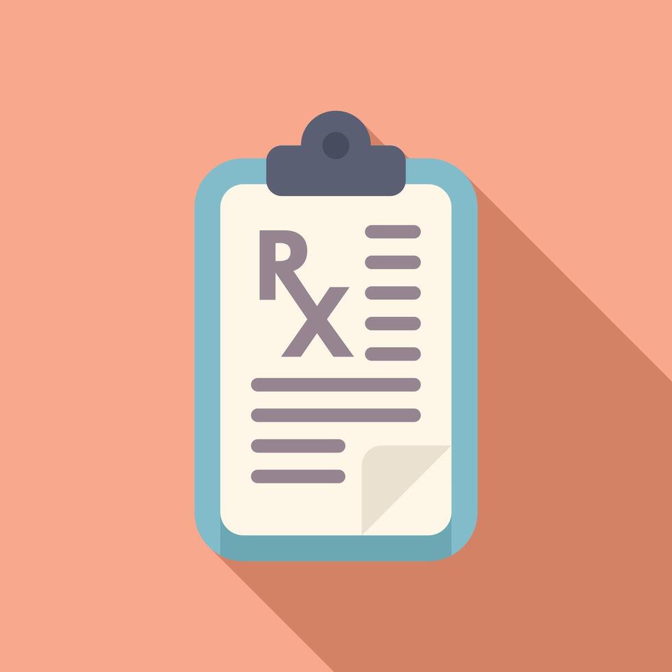 Medical test clipboard icon flat . Human analysis vector
