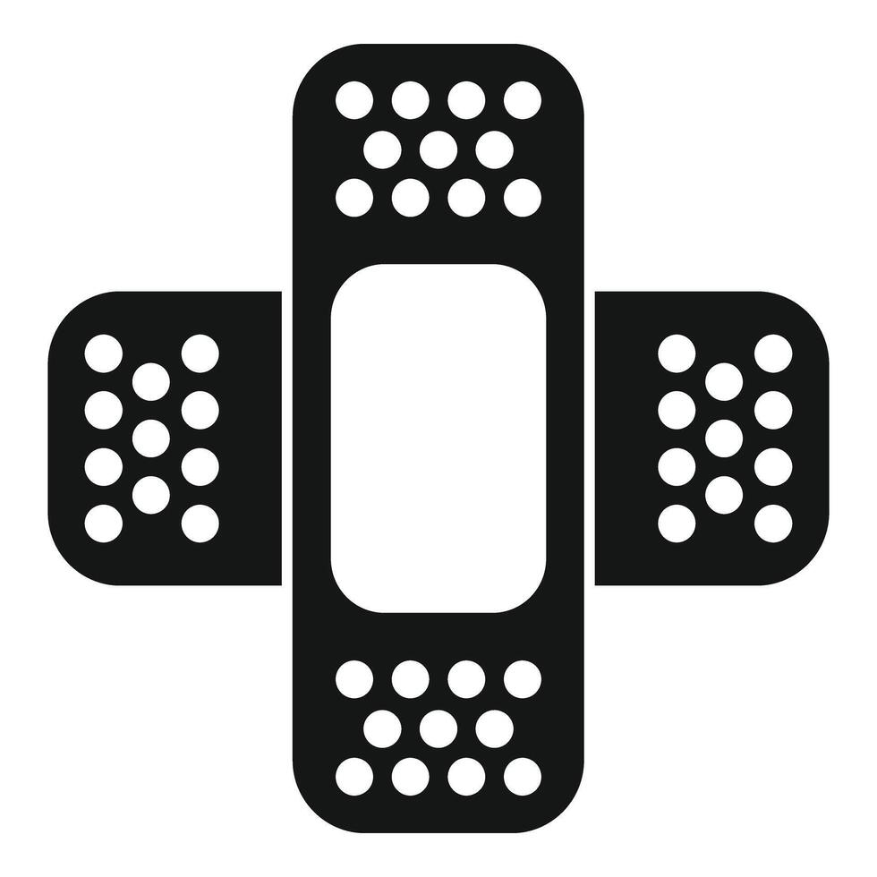 Cross plaster icon simple . Bandage protection vector