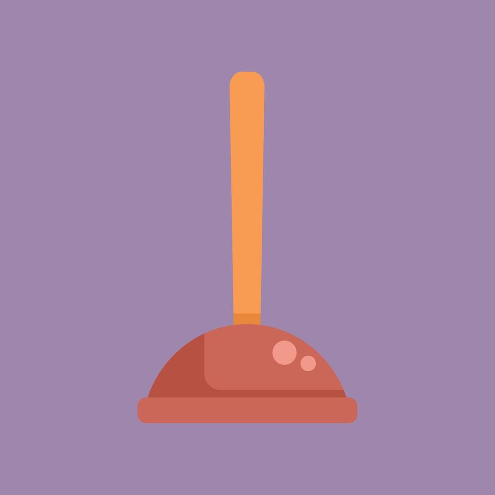 Toilet sucker icon flat . Handle object vector