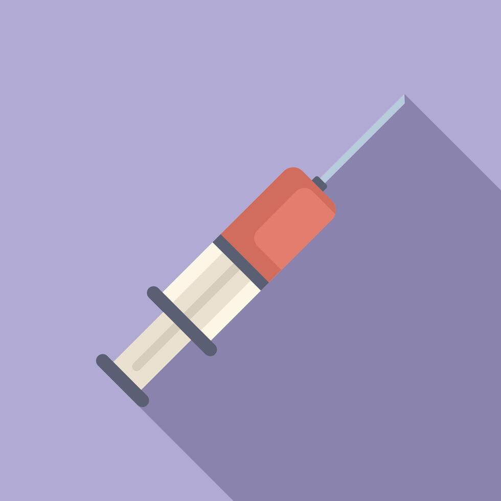 Medical antiviral injection syringe icon flat . Dose inject vector