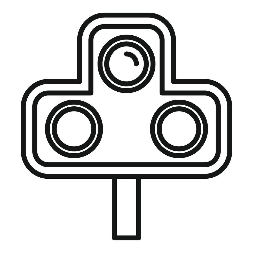Railway semaphore icon outline . Side pass road vector