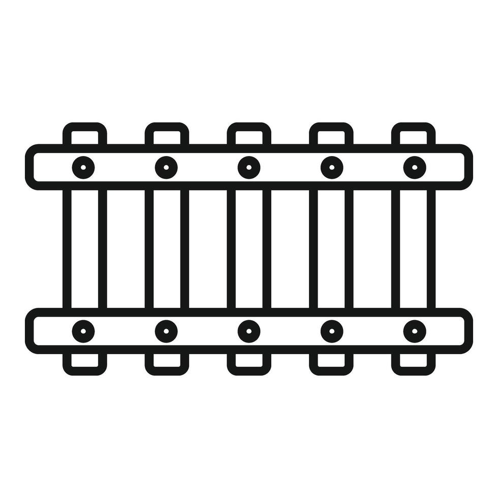 Open railway icon outline . Control track vector