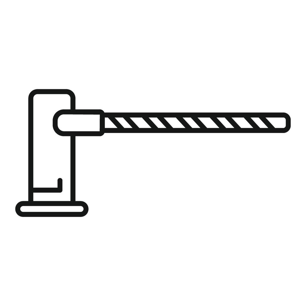 Route crossing barrier icon outline . Direction control vector