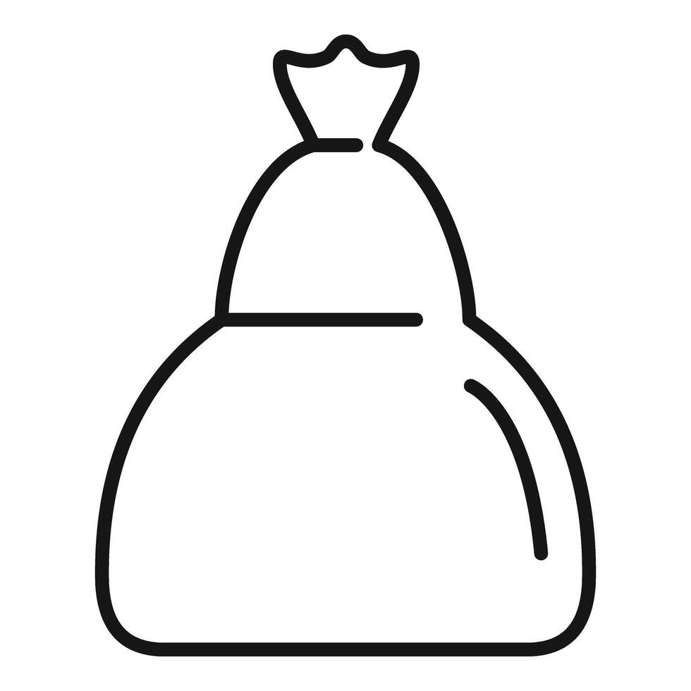 Litter bag of trash icon outline . Recycle clean vector