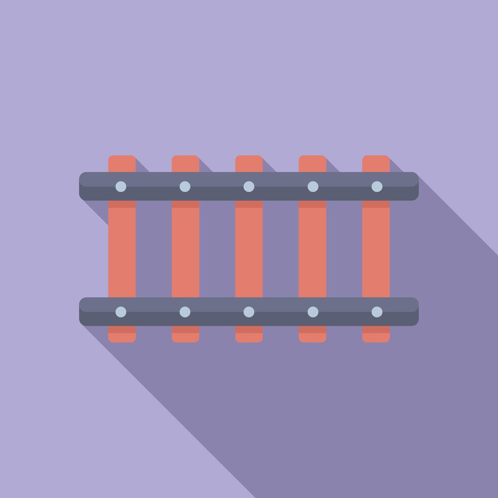 Open railway icon flat . Control track vector