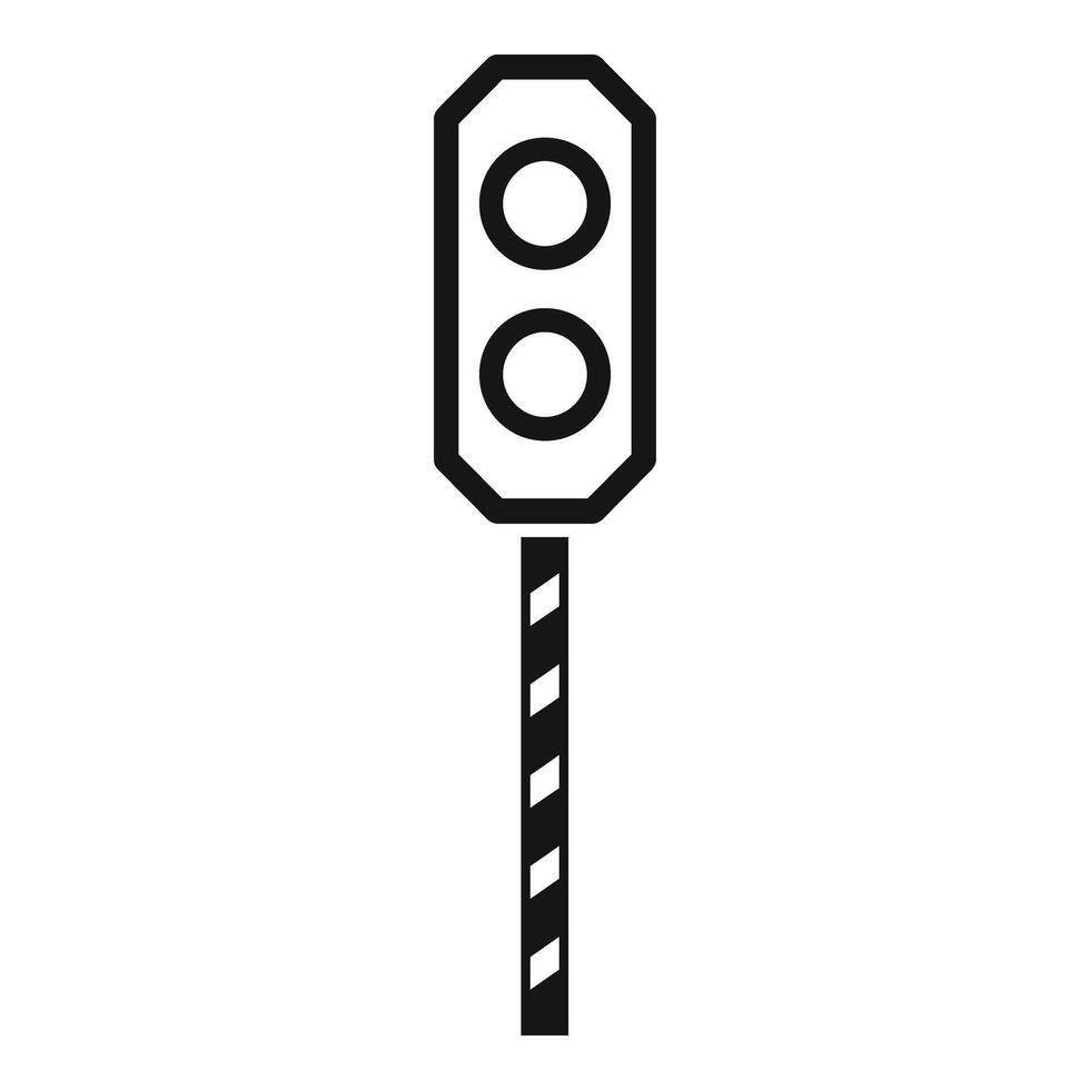 Warn lights on railway crossing icon simple . Object warn vector