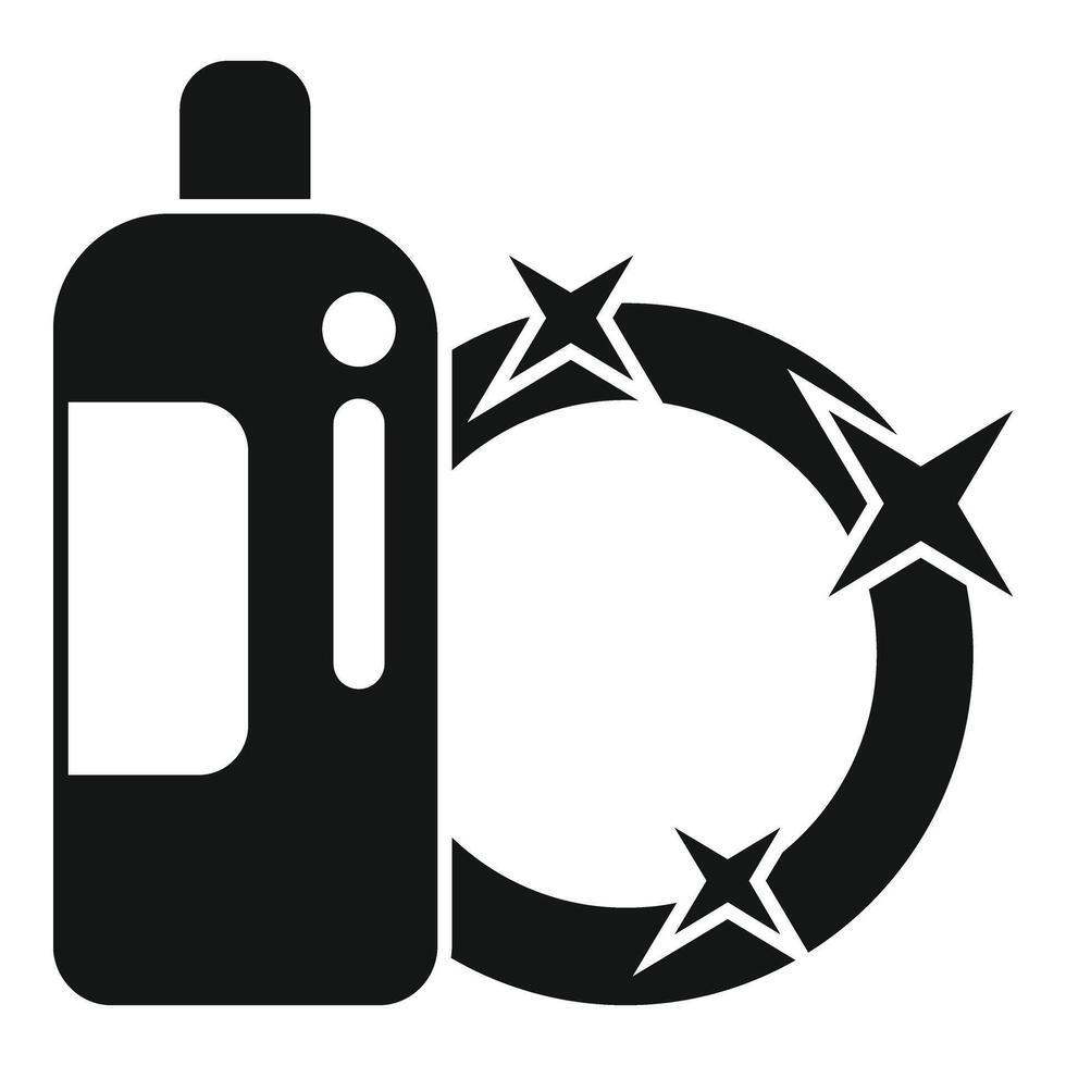 Cleaner bottle of dishes icon simple . Dish product vector