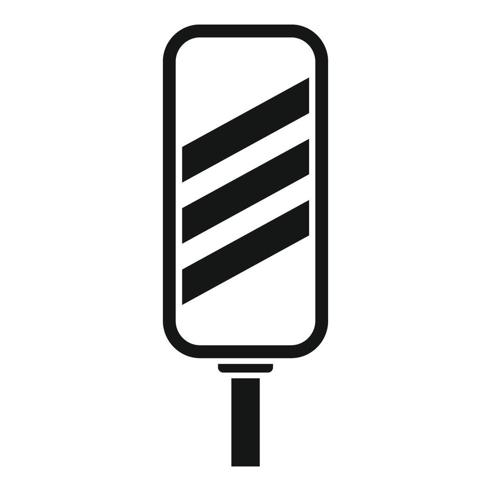Railway crossing sign distance icon simple . Direction control vector