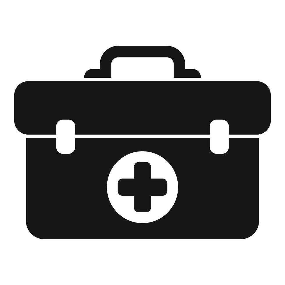 Medical first aid box icon simple . Healthcare case vector