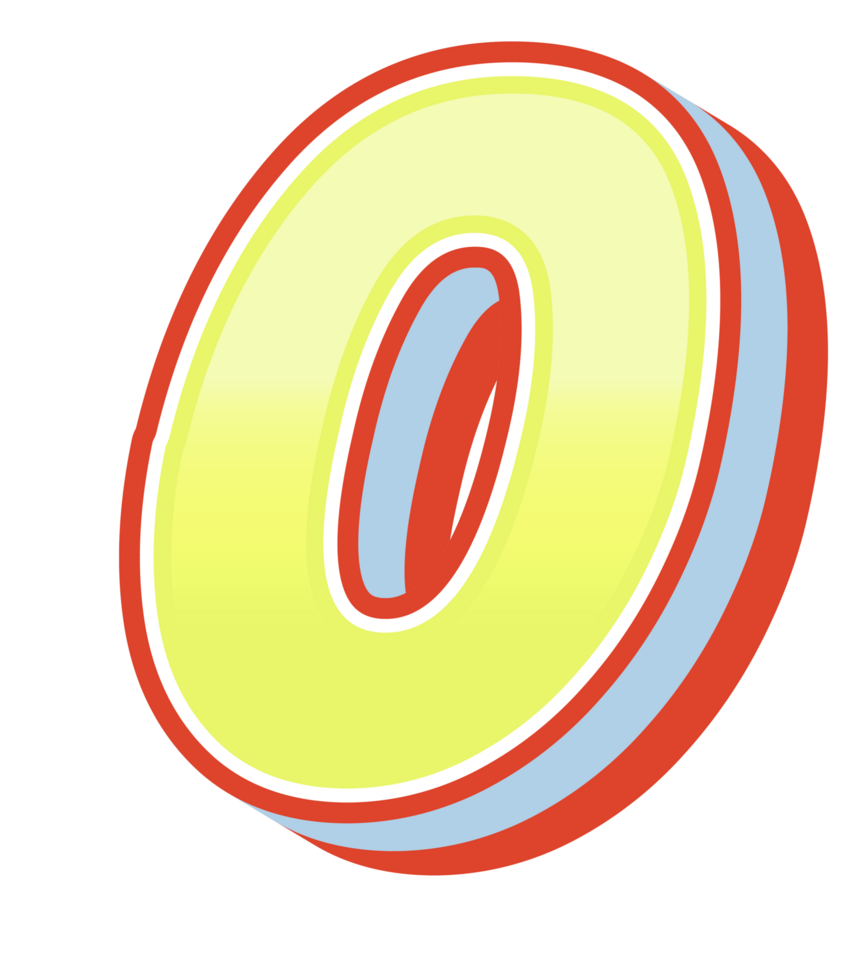 3D Cartoon Alphabet Letter and Number png