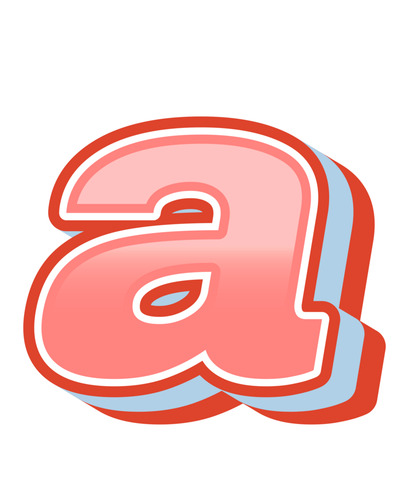 3D Cartoon Alphabet Letter and Number png