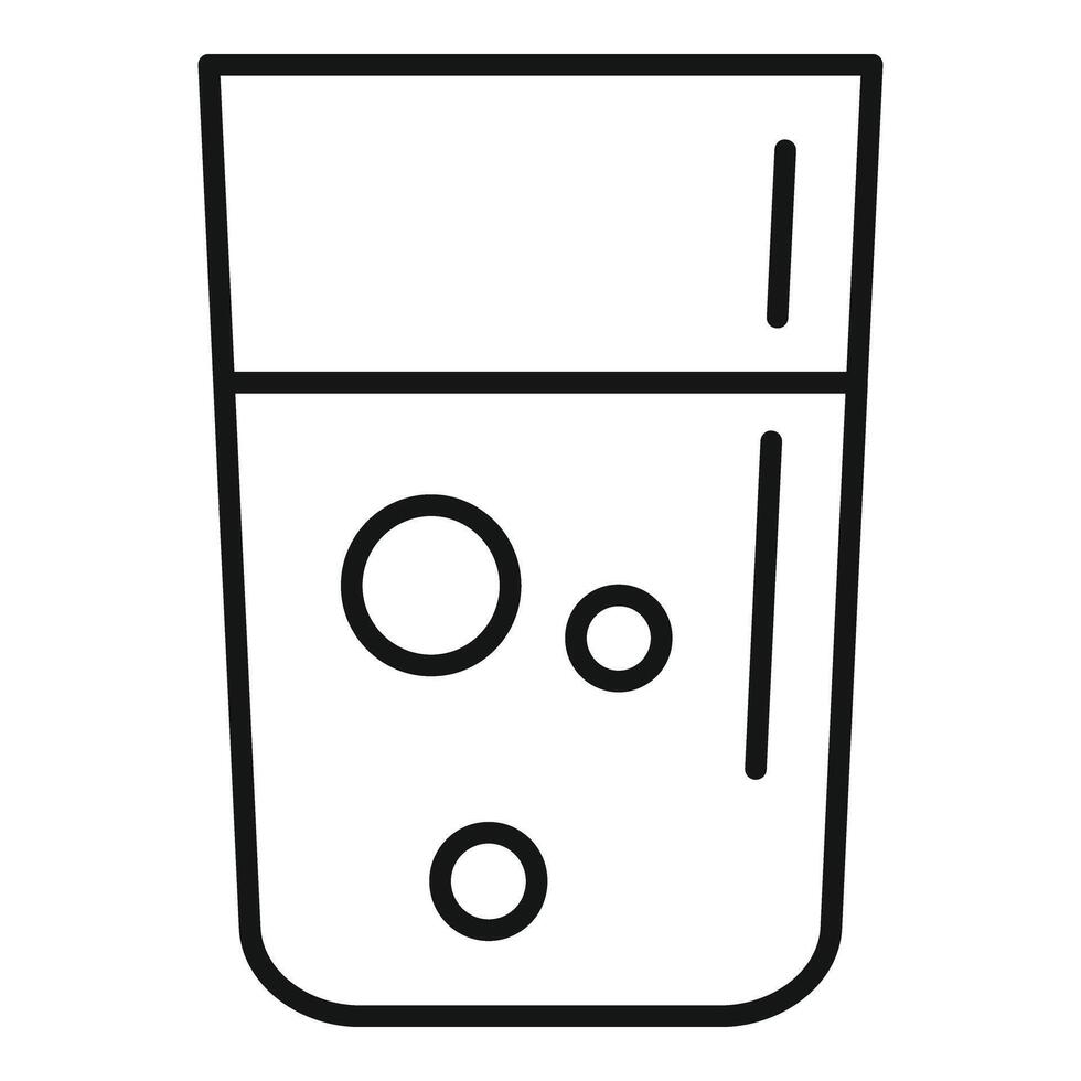 Half glass of water icon outline . Drink fresh vector