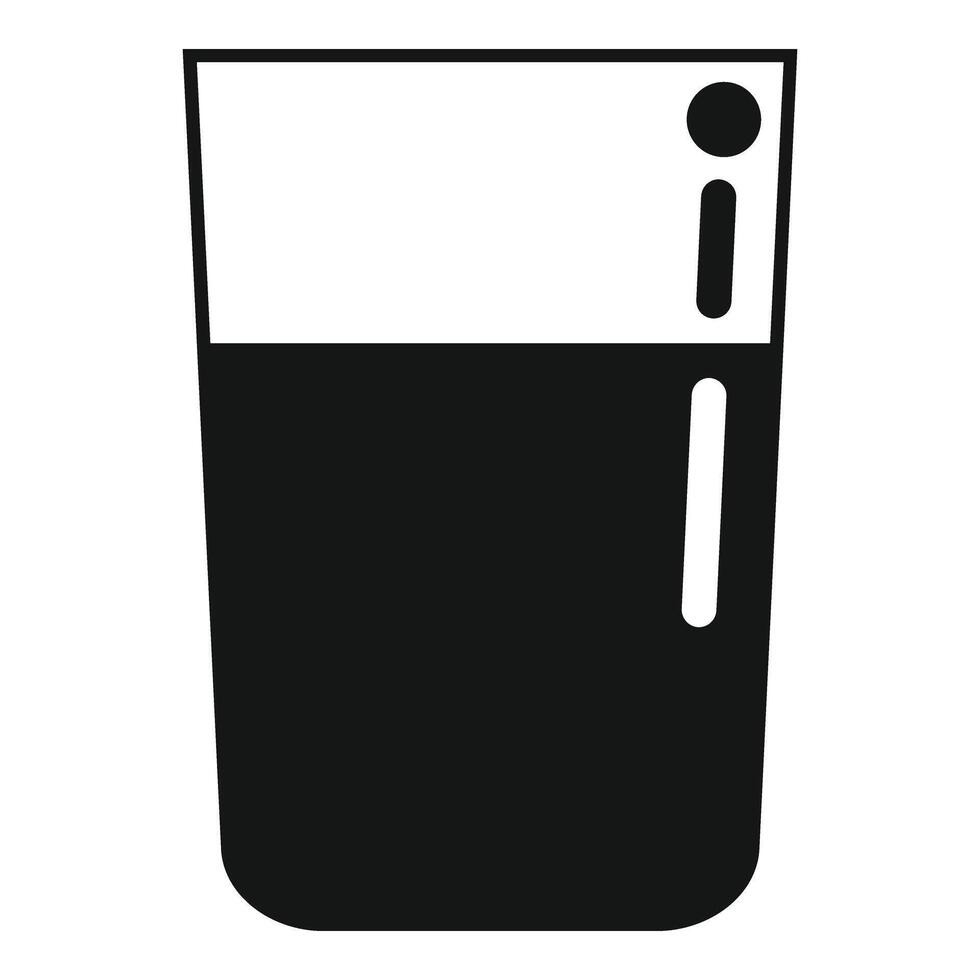 Half glass of water icon simple . Drink fresh vector