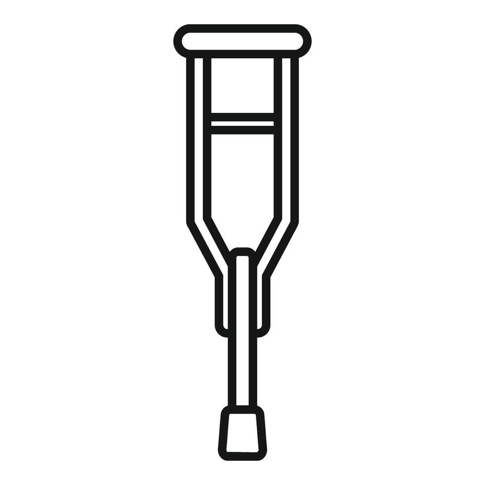 Medical crutches icon outline . Healthcare help vector