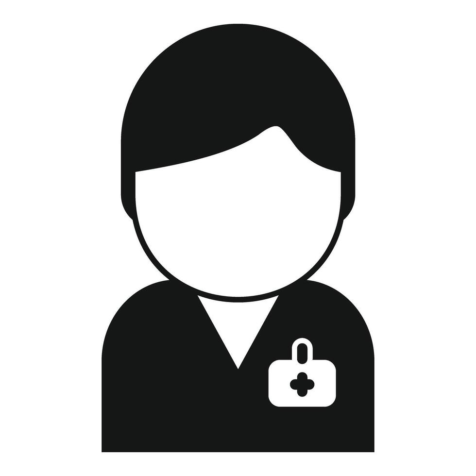 Young doctor person icon simple . Clinic work staff vector