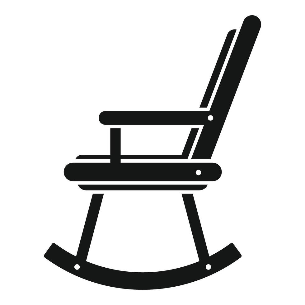 Home rocking chair icon simple . Wooden textile material vector