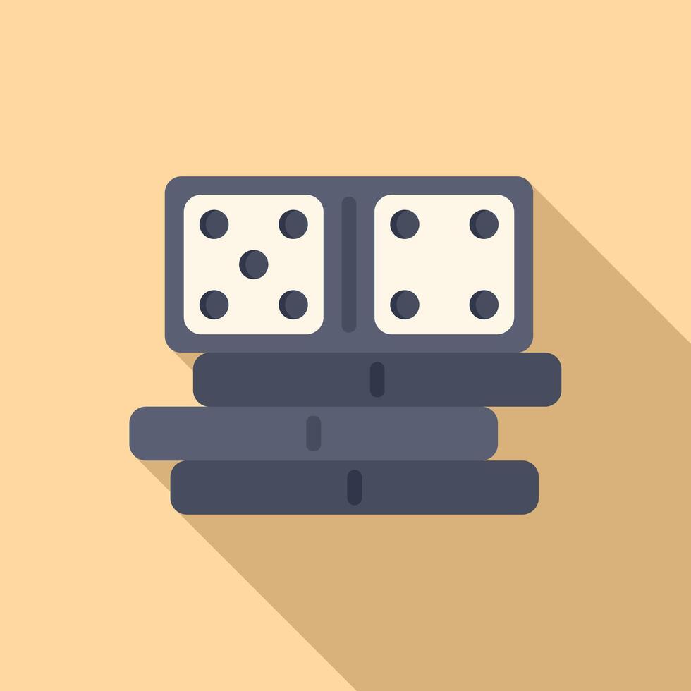 Domino stack icon flat . Play game vector